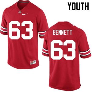 NCAA Ohio State Buckeyes Youth #63 Michael Bennett Red Nike Football College Jersey JVO0145BY